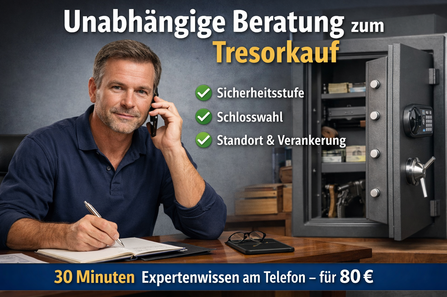 Unabhängige Tresorberatung – 30 Minuten Klarheit für 80 €