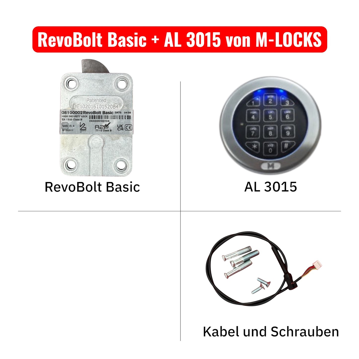 KOMPLETTSET RevoBolt mit Eingabeeinheit von M LOCKS