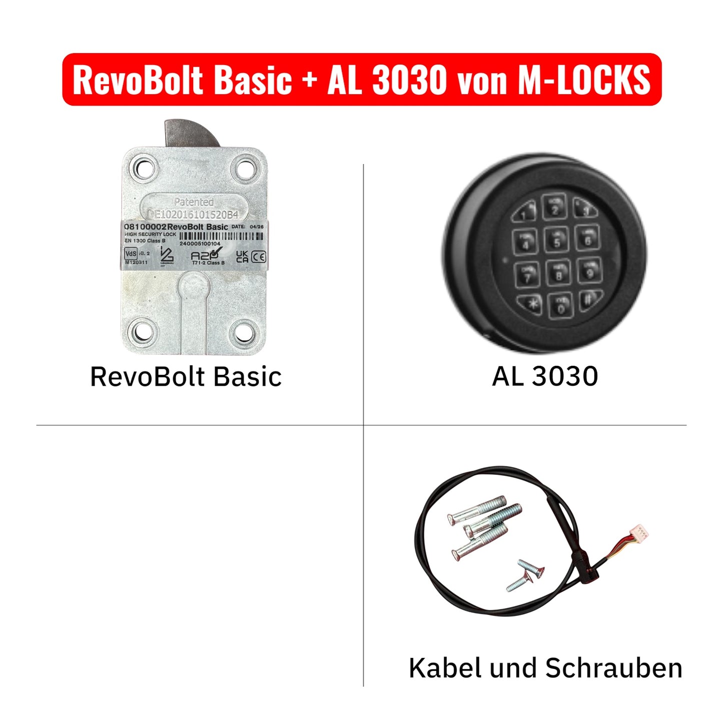 KOMPLETTSET RevoBolt mit Eingabeeinheit von M LOCKS