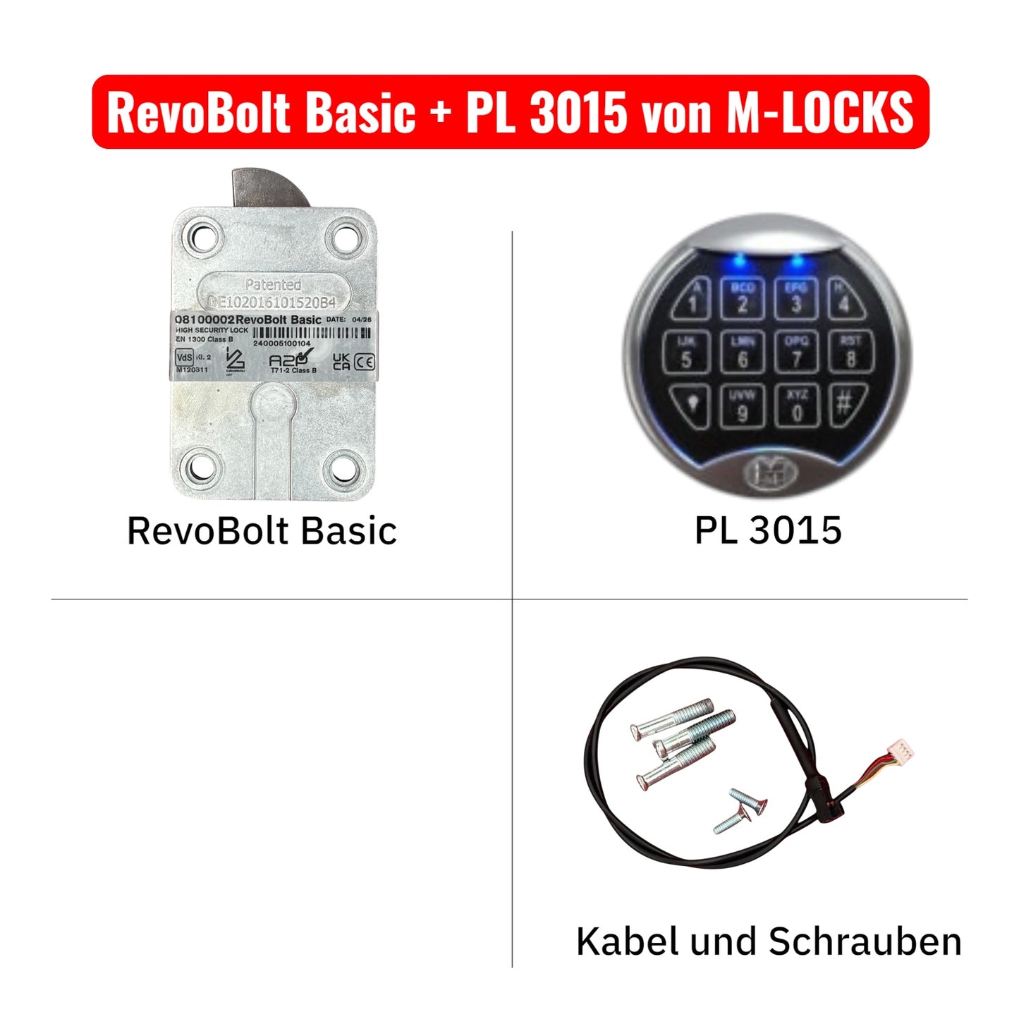 KOMPLETTSET RevoBolt mit Eingabeeinheit von M LOCKS