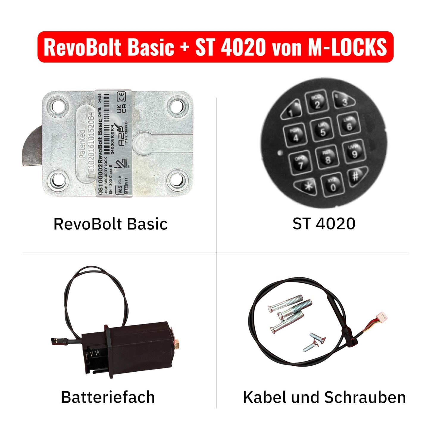 KOMPLETTSET RevoBolt mit Eingabeeinheit von M LOCKS
