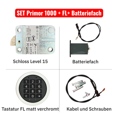 Primor 1000 Level 15 mit Eingabeeinheit Primor FL  matt verchromt und Batteriefach als Set kaufen