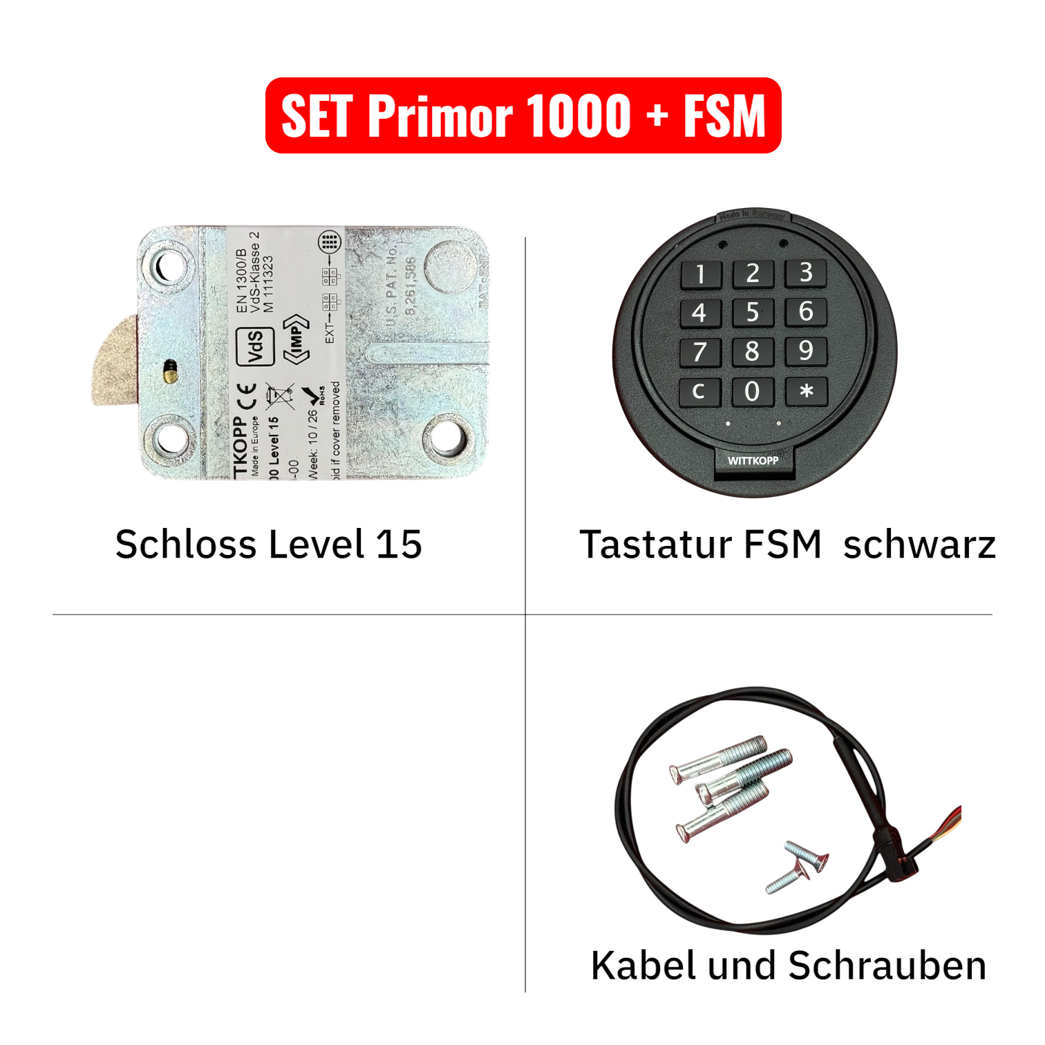 Primor 1000 Level 15 mit Eingabeeinheit Primor FSM schwarz matt  als Set kaufen