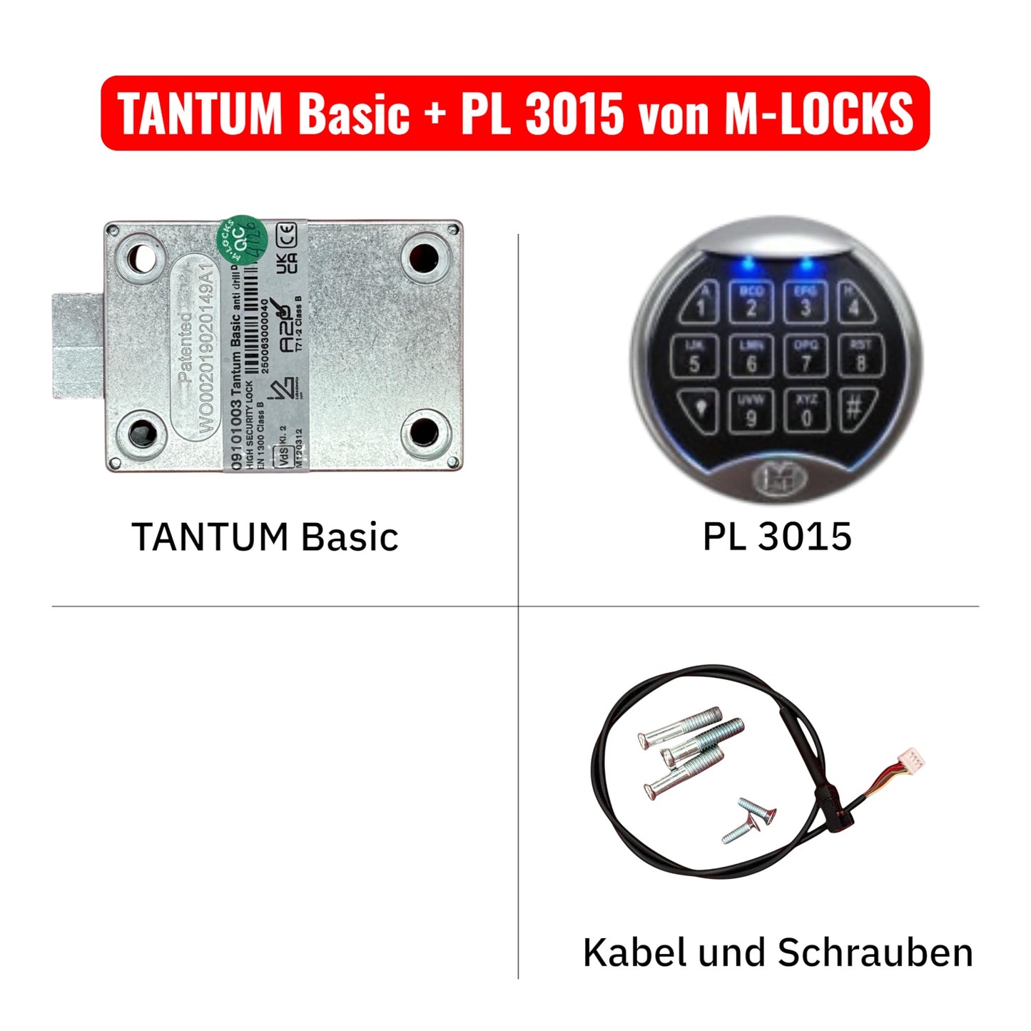 KOMPLETTSET TANTUM mit Eingabeeinheit von M-LOCKS